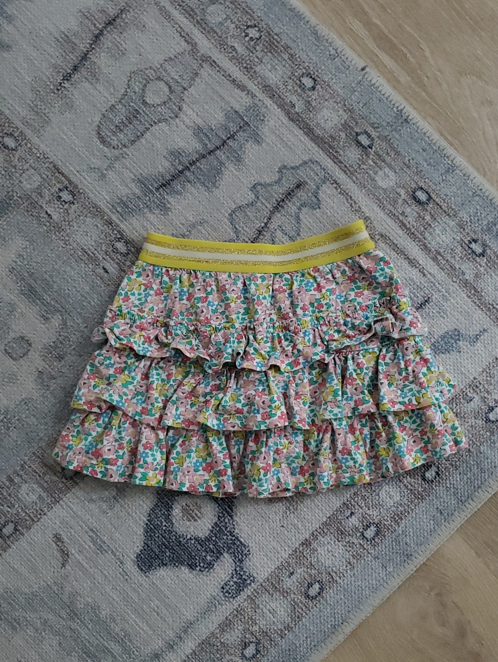 Mini Boden Girls Floral Tiered Skirt with Built In Shorts Sz6-7